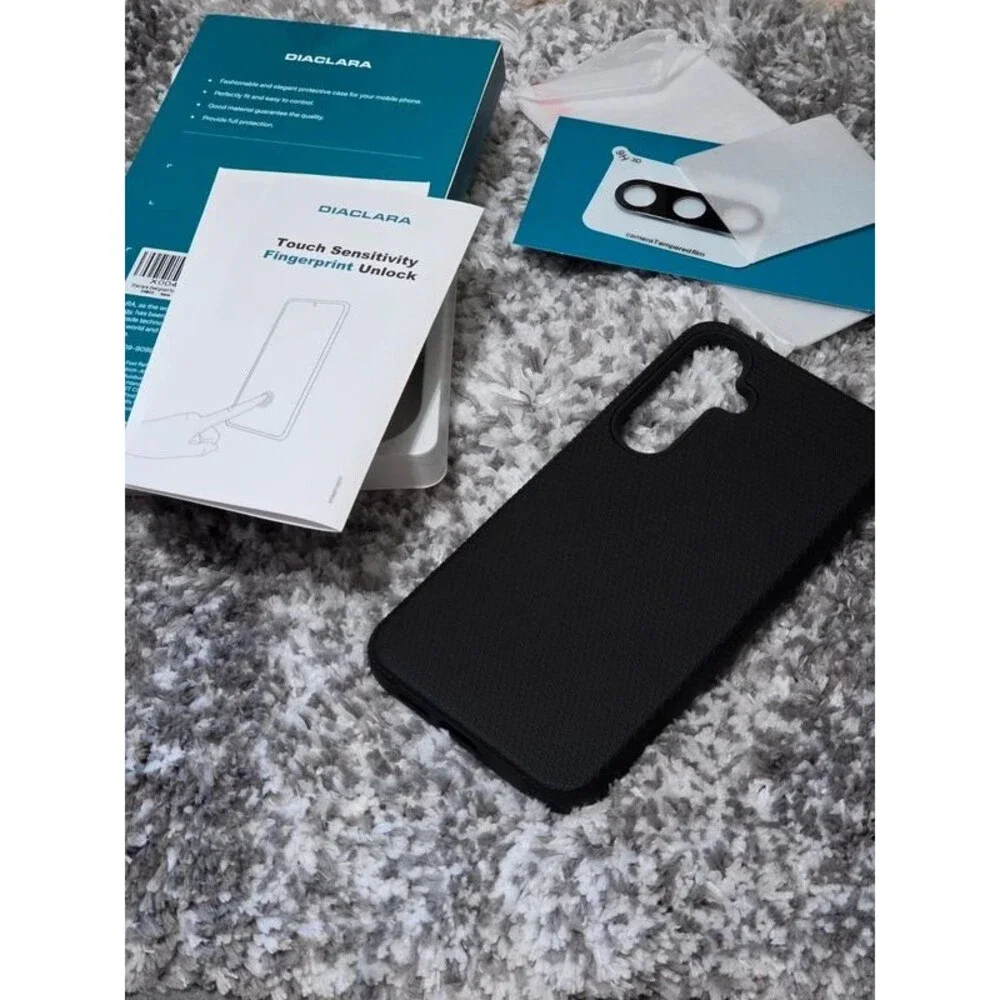 NWT Samsung Galaxy S24 Plus Rugged Black Case & Screen Protector Bundle Kit